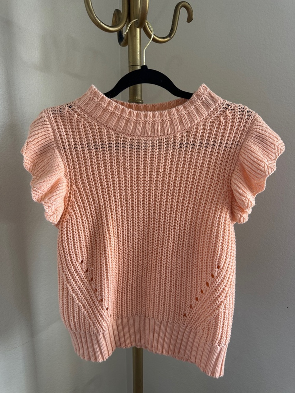 Universal Thread Peach Ruffle-Sleeve Knit Sweater